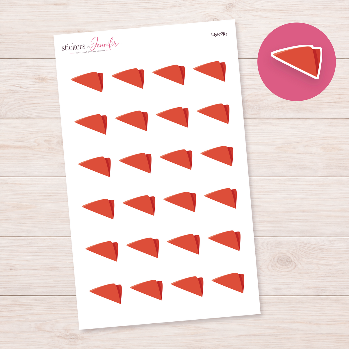 Red Folded Napkin Planner Stickers | I-6694
