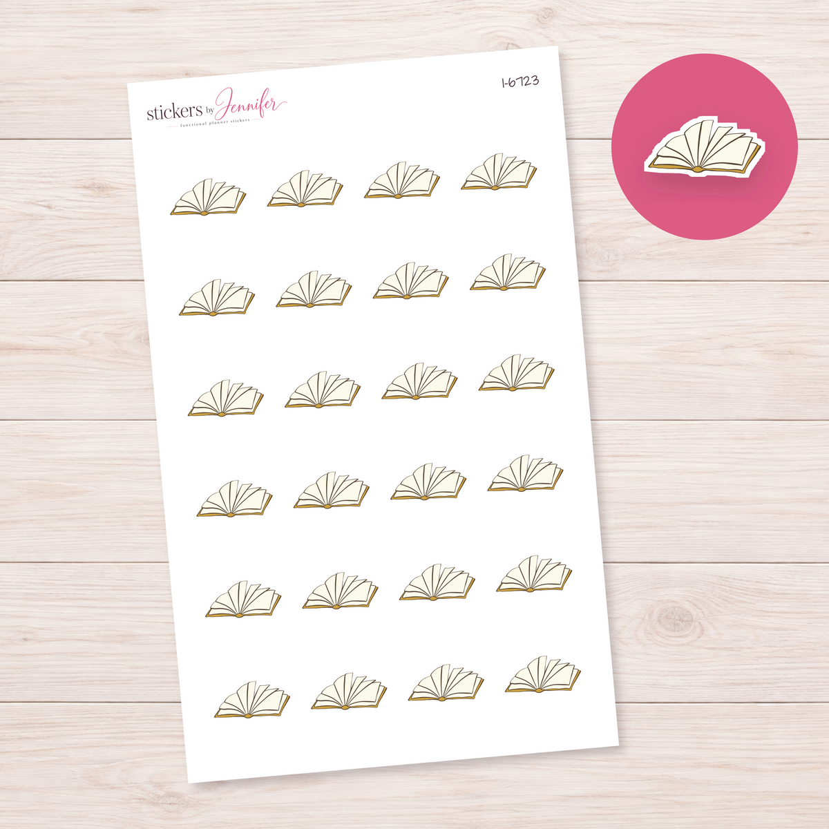 Fanned Open Book Planner Stickers | I-6723