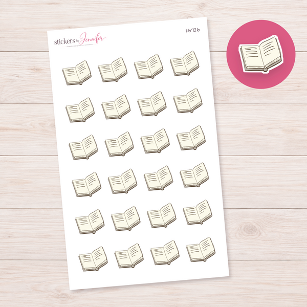 Angled Open Book Planner Stickers | I-6726