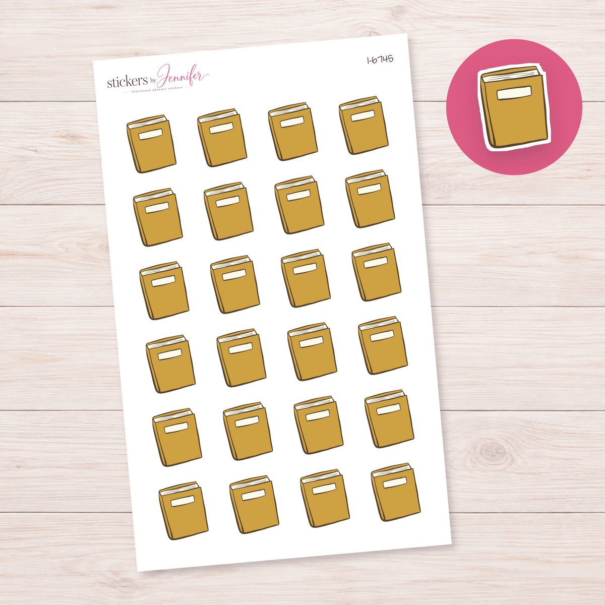 Golden Notebook Planner Stickers | I-6745