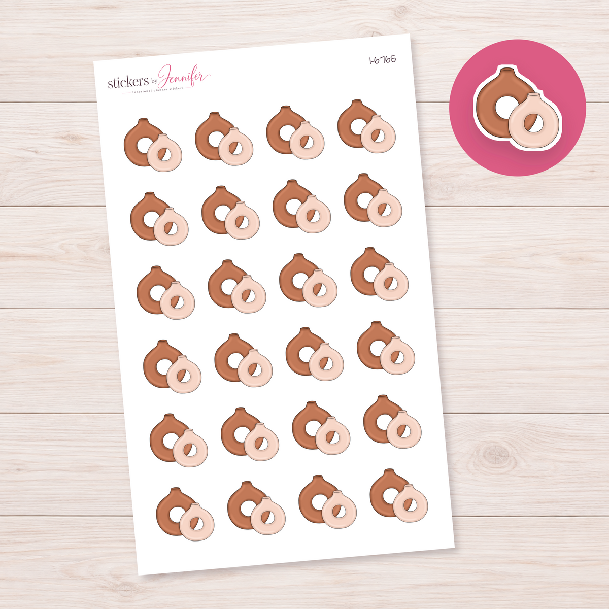 Terracotta Ring Vases Planner Stickers | I-6765