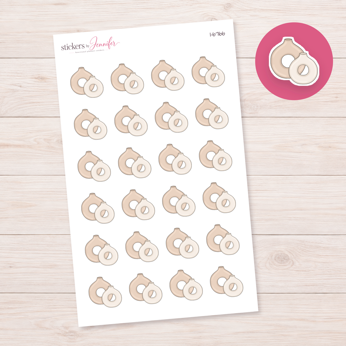 Neutral Ring Vases Planner Stickers | I-6766