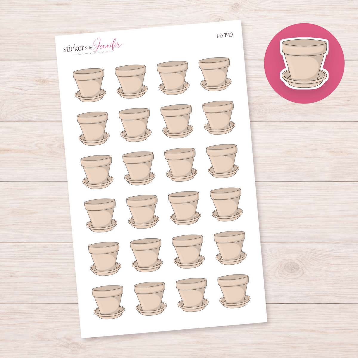 Blush Flowerpot Planner Stickers | I-6790