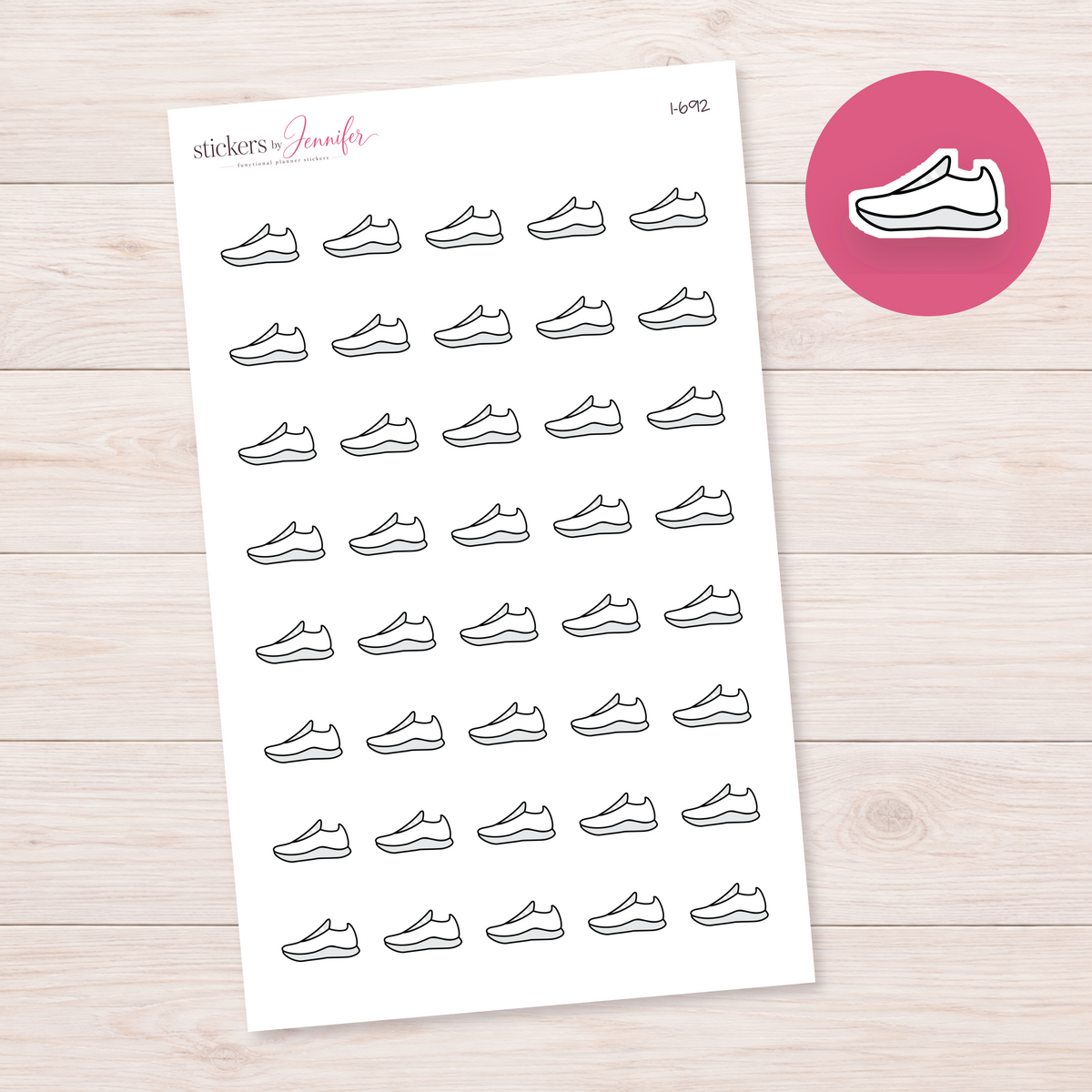 White Slip-On Shoe Planner Stickers | I-692