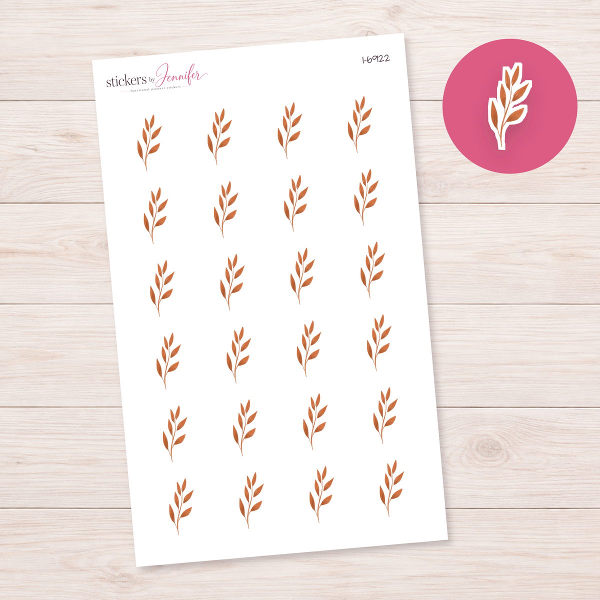 Warm Orange Sprig Planner Stickers | I-6922
