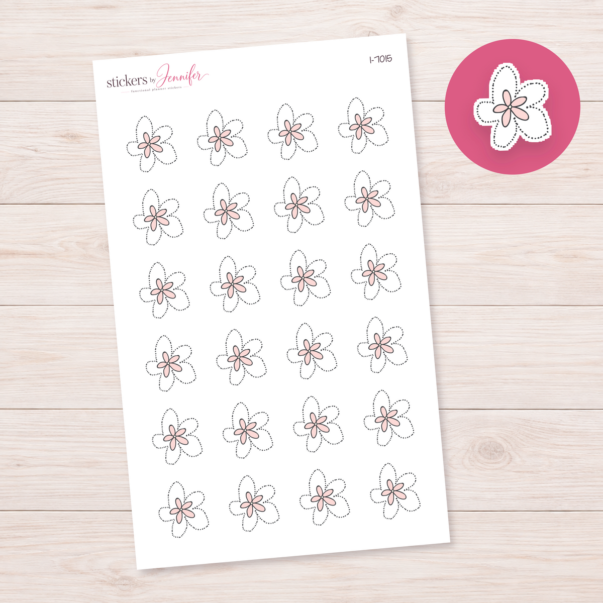 Dotted Flower Doodle Planner Stickers | I-7015