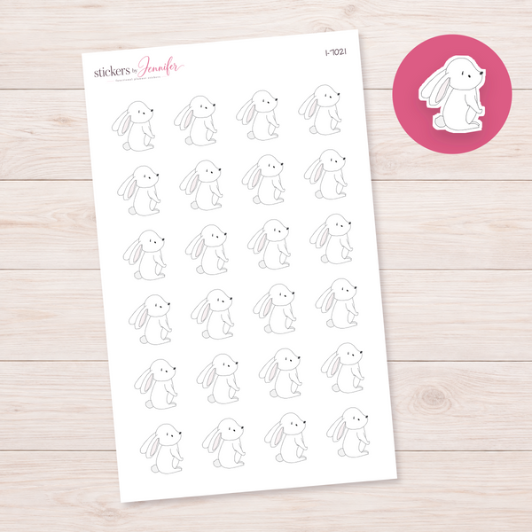White Bunny Planner Stickers | I-7021