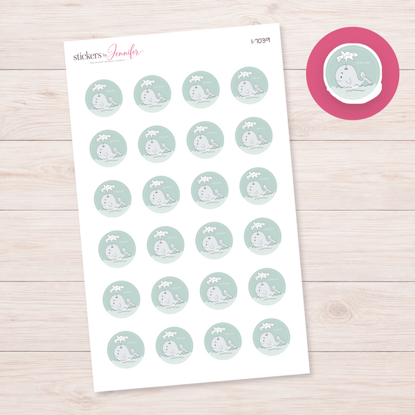 Little Whale Circle Planner Stickers | I-7039