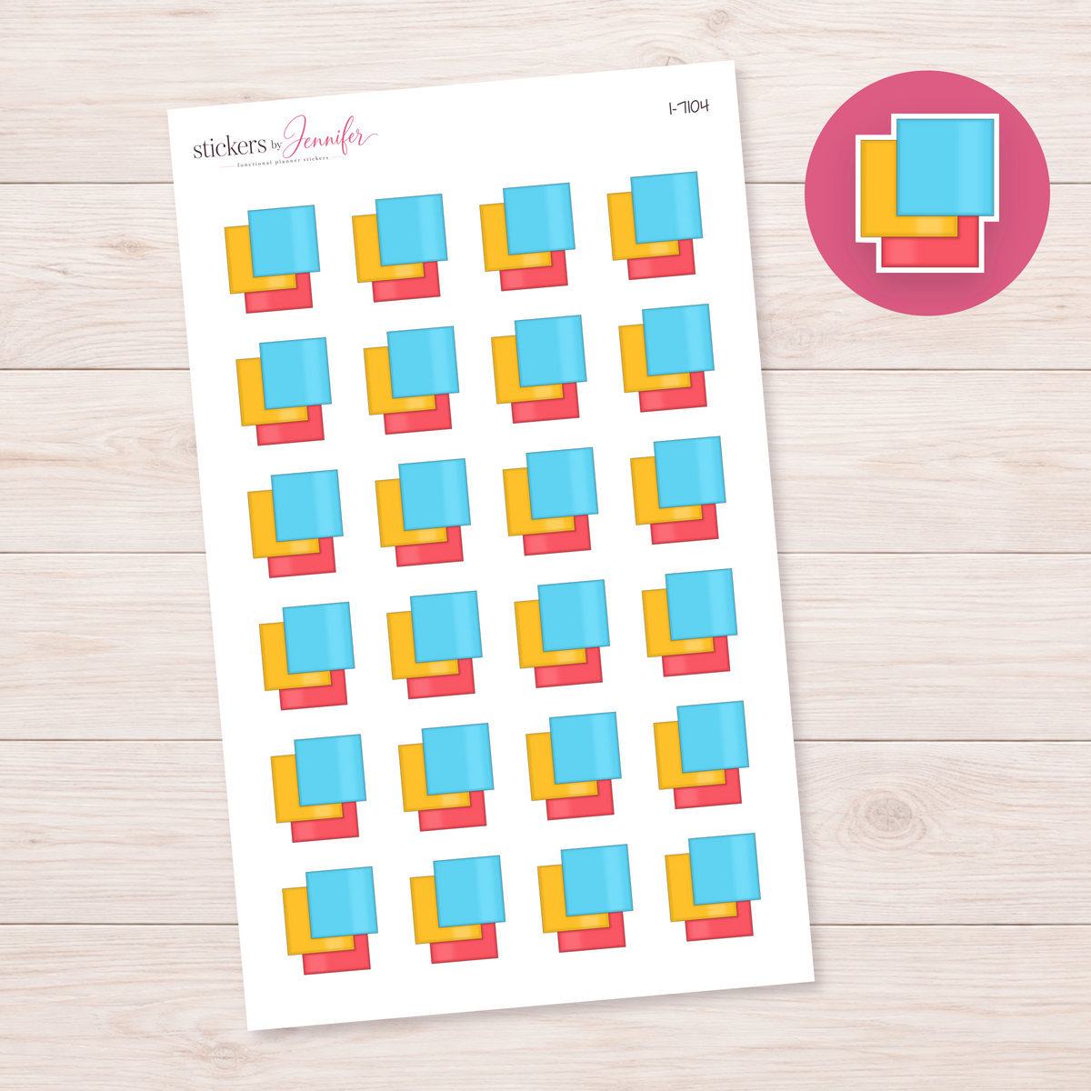 Colorful Paper Sheets Planner Stickers | I-7104