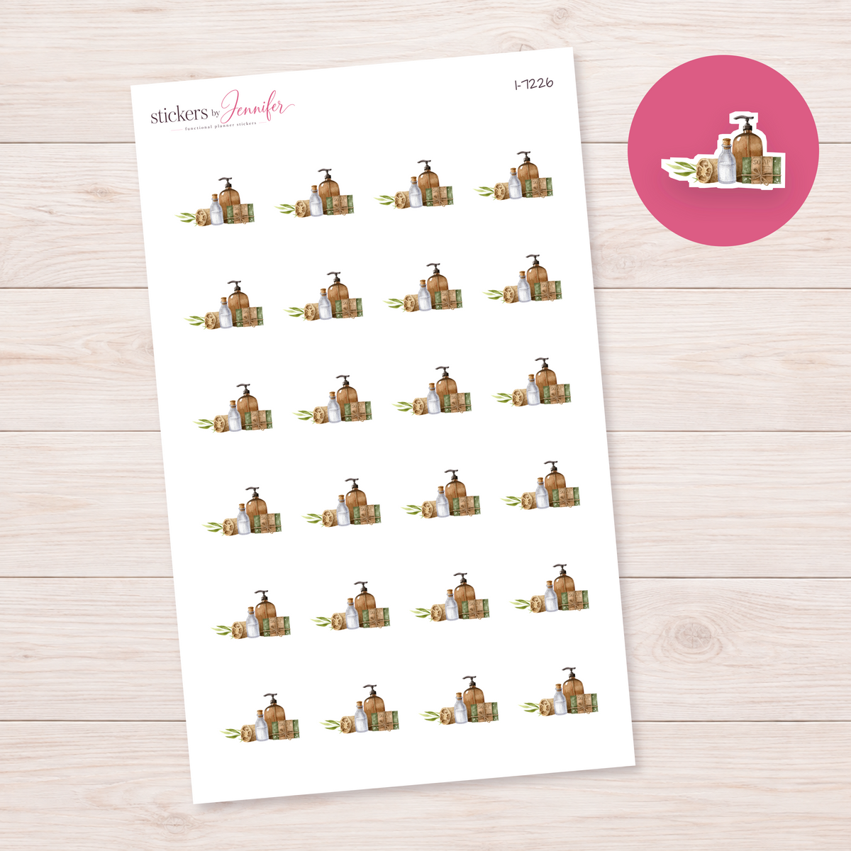 Natural Care Bottles Planner Stickers | I-7226
