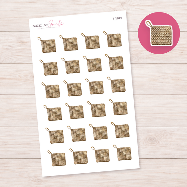 Knit Washcloth Planner Stickers | I-7240