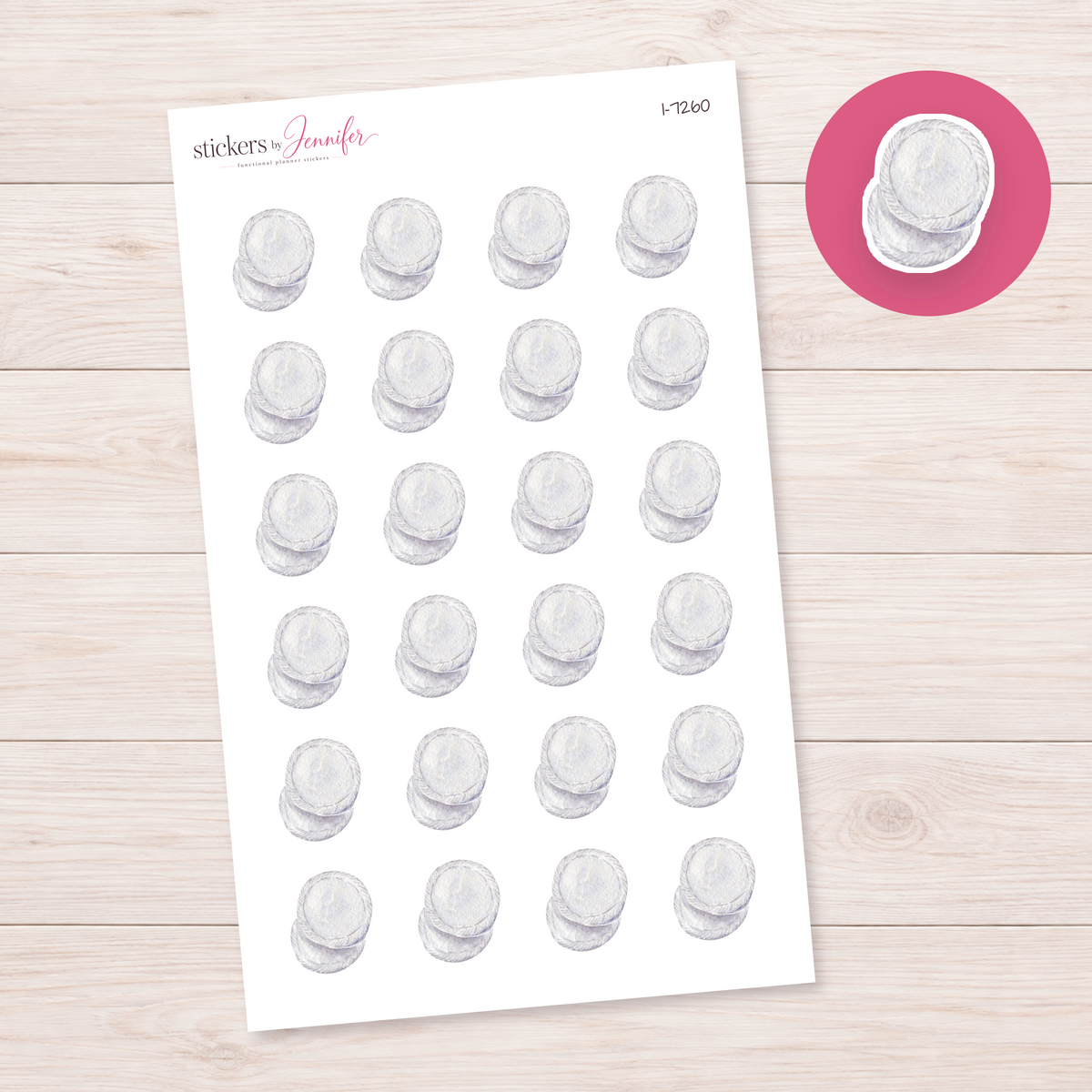 Round Cloth Pads Planner Stickers | I-7260