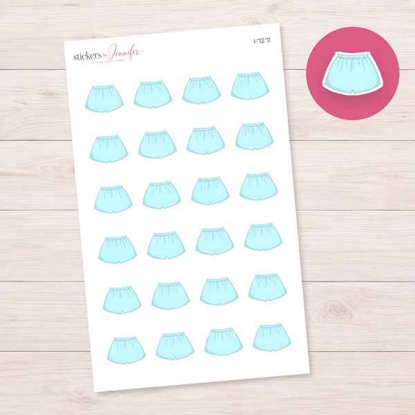 Aqua Swim Shorts Planner Stickers | I-7271
