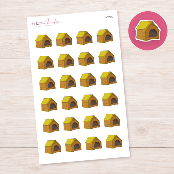 Wooden Doghouse Planner Stickers | I-7300