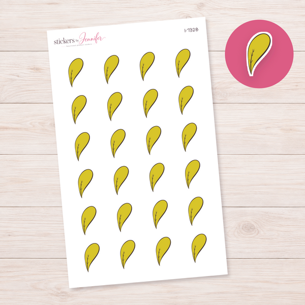 Yellow Leaf Planner Stickers | I-7328
