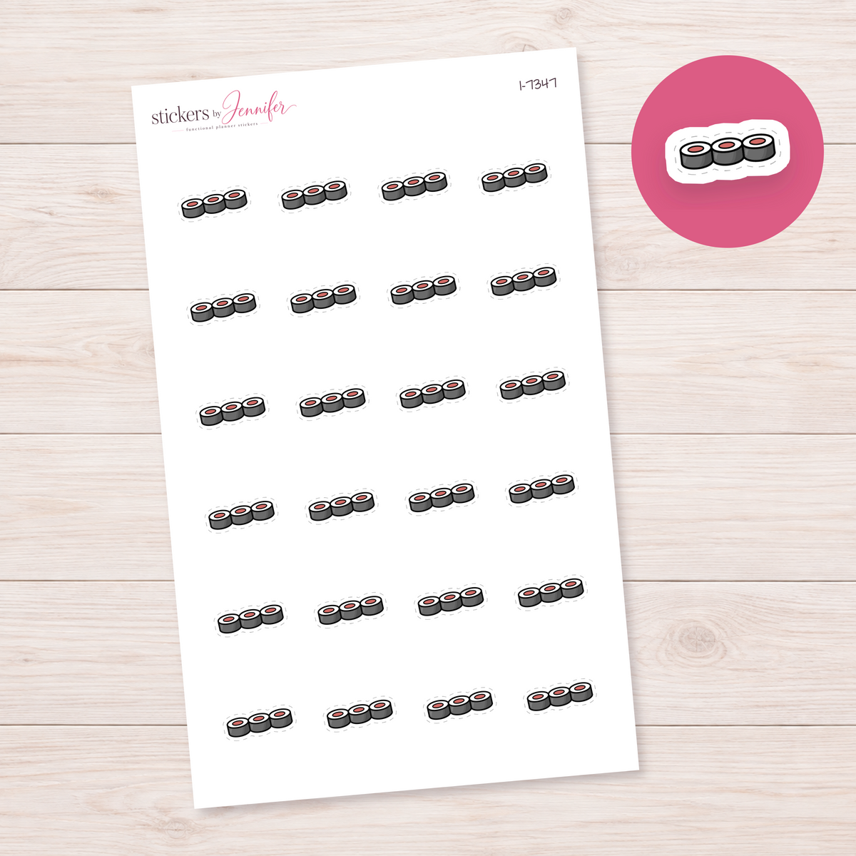 Sushi Roll Doodle Planner Stickers | I-7347