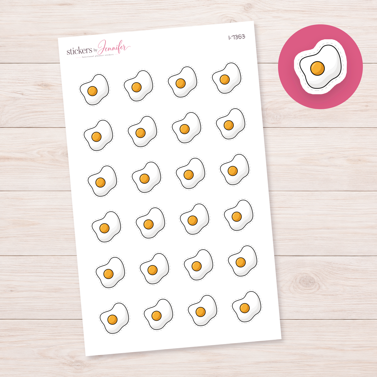 Fried Egg Planner Stickers | I-7353