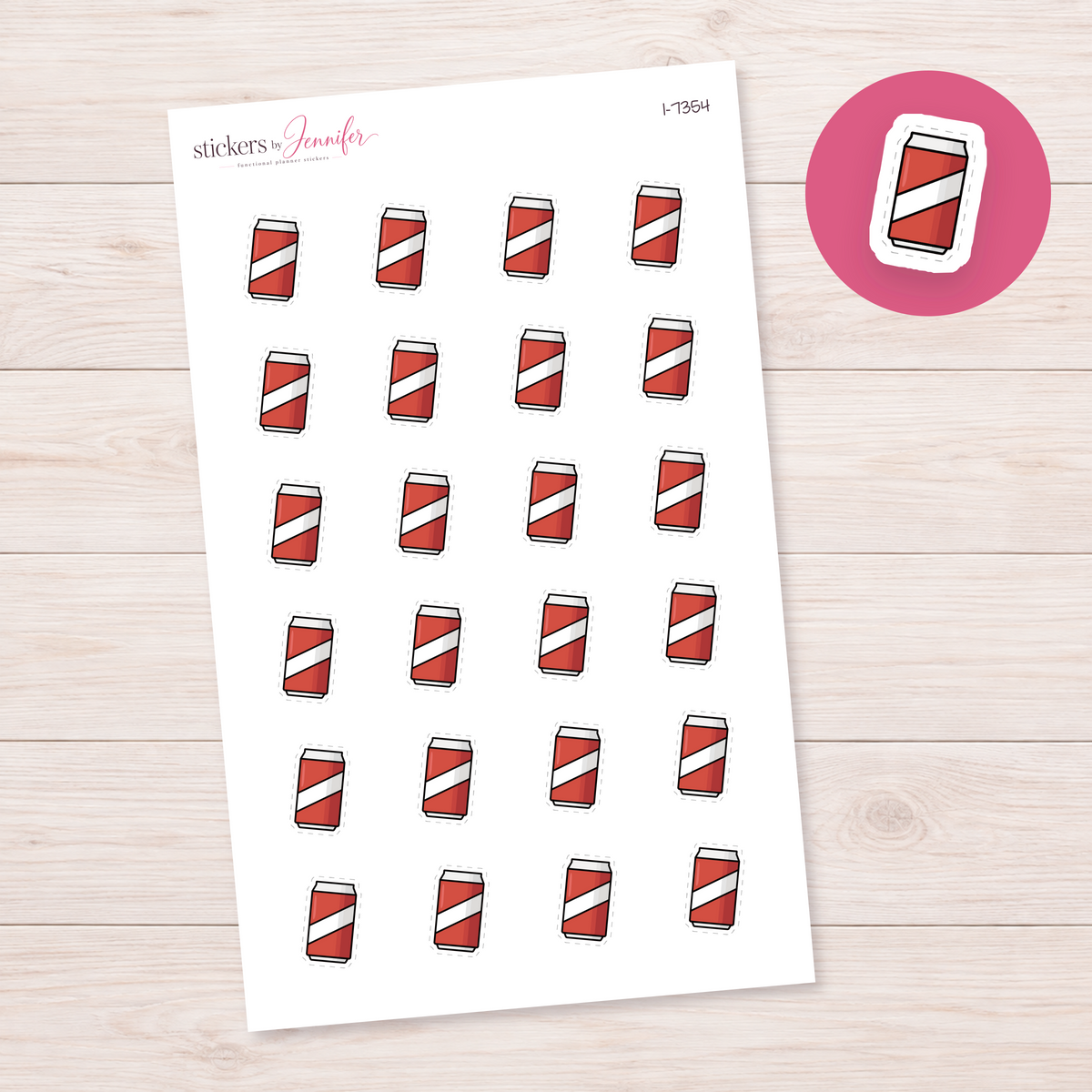 Red Soda Can Planner Stickers | I-7354