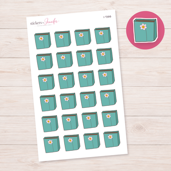 Teal Floral Book Planner Stickers | I-7388