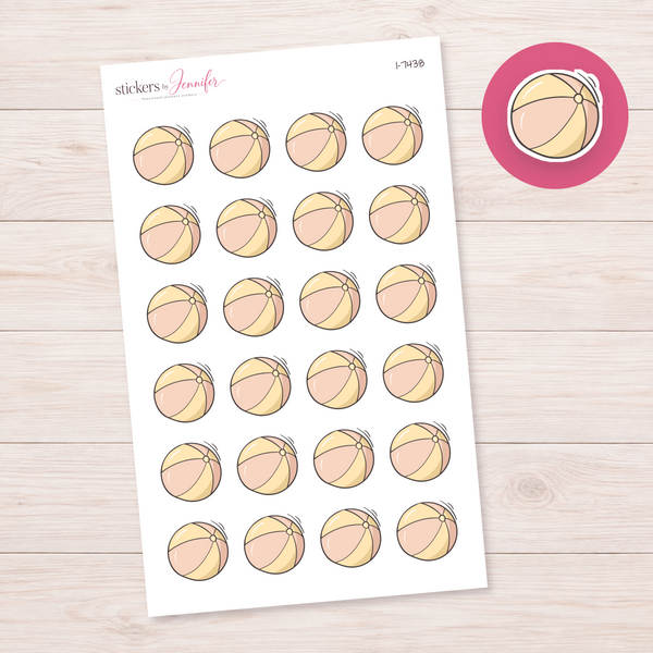 Pastel Beach Ball Planner Stickers | I-7438