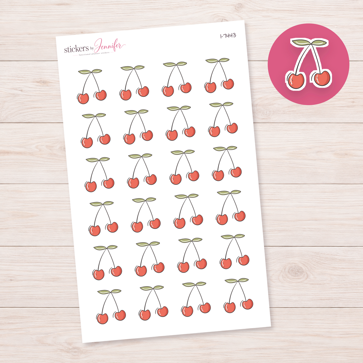 Cherry Pair Planner Stickers | I-7443