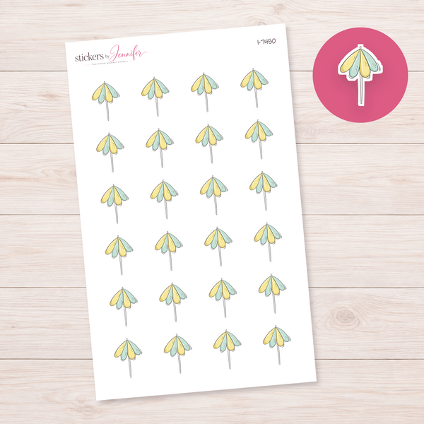 Pastel Umbrella Planner Stickers | I-7450