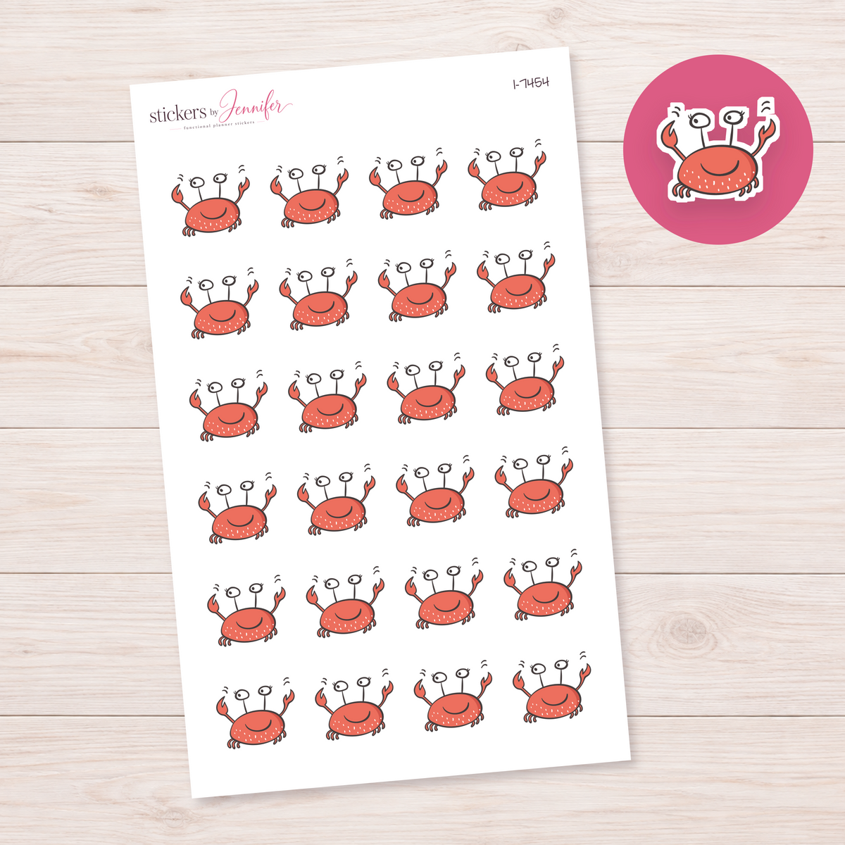 Happy Crab Planner Stickers | I-7454