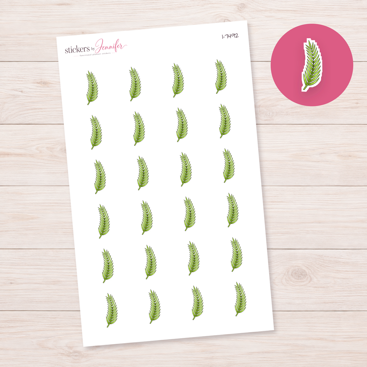 Fresh Green Fern Planner Stickers | I-7492
