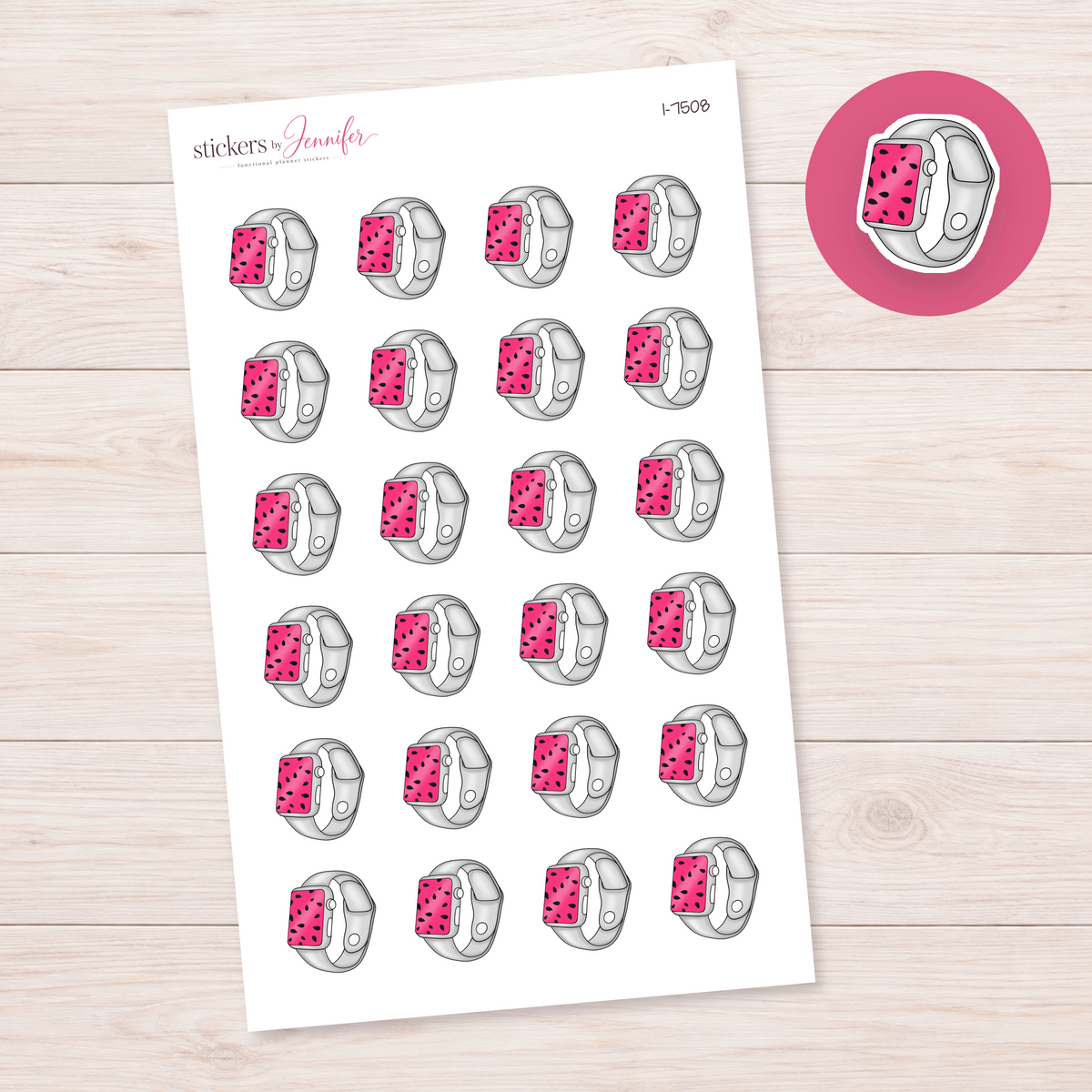 Watermelon Smartwatch Planner Stickers | I-7508