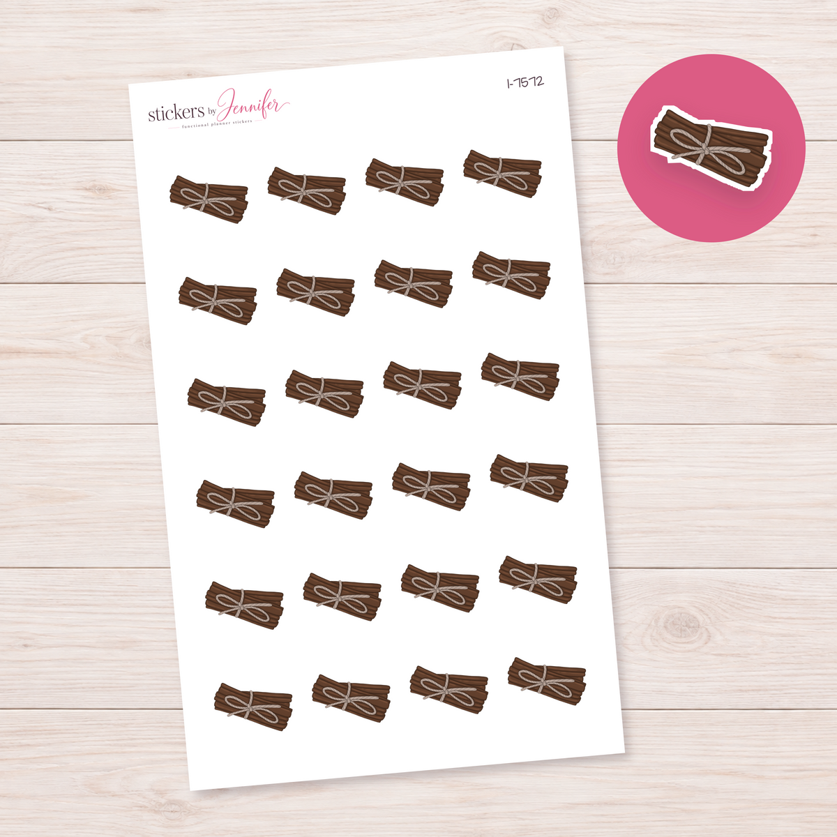 Tied Cinnamon Sticks Planner Stickers | I-7572