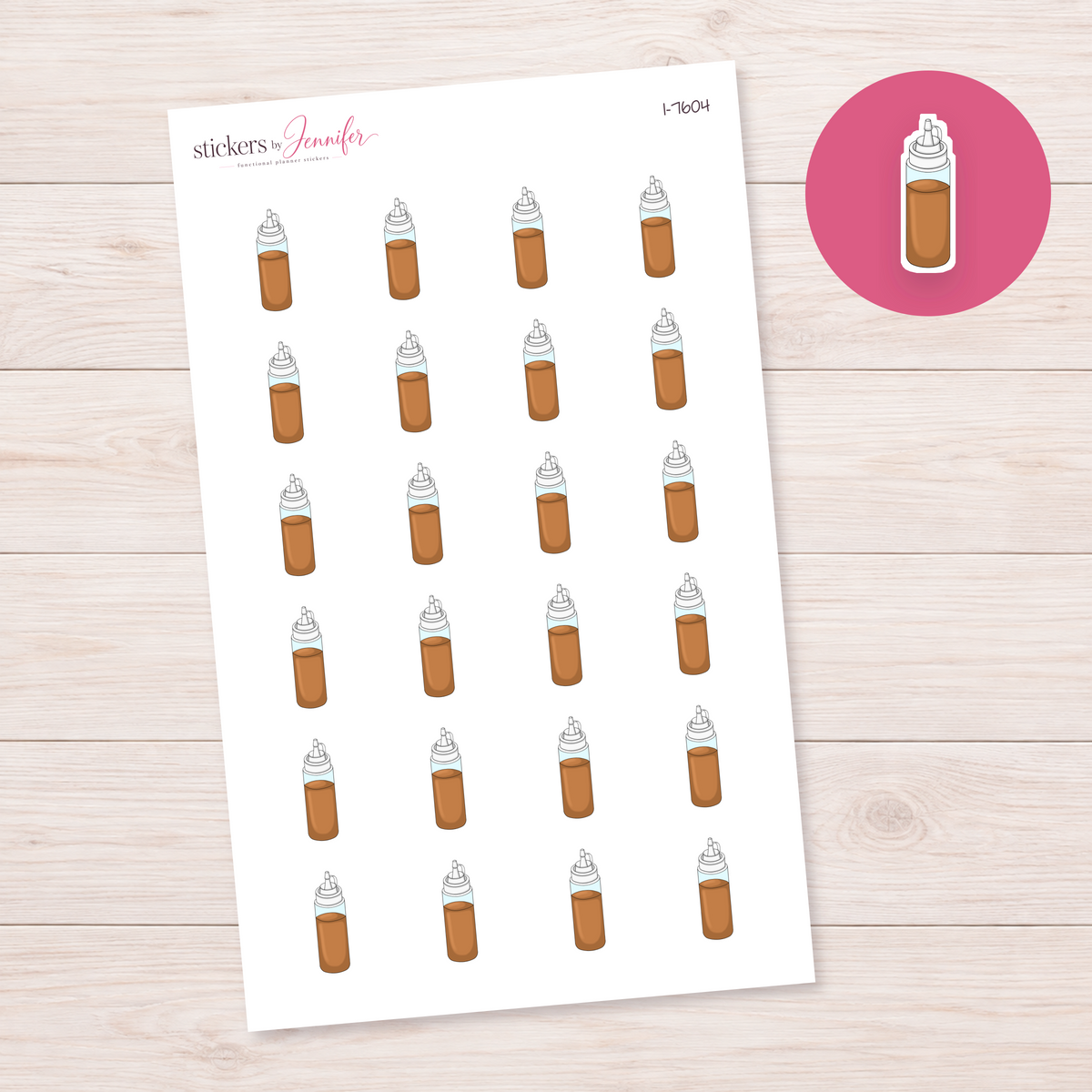 Caramel Sauce Bottle Planner Stickers | I-7604