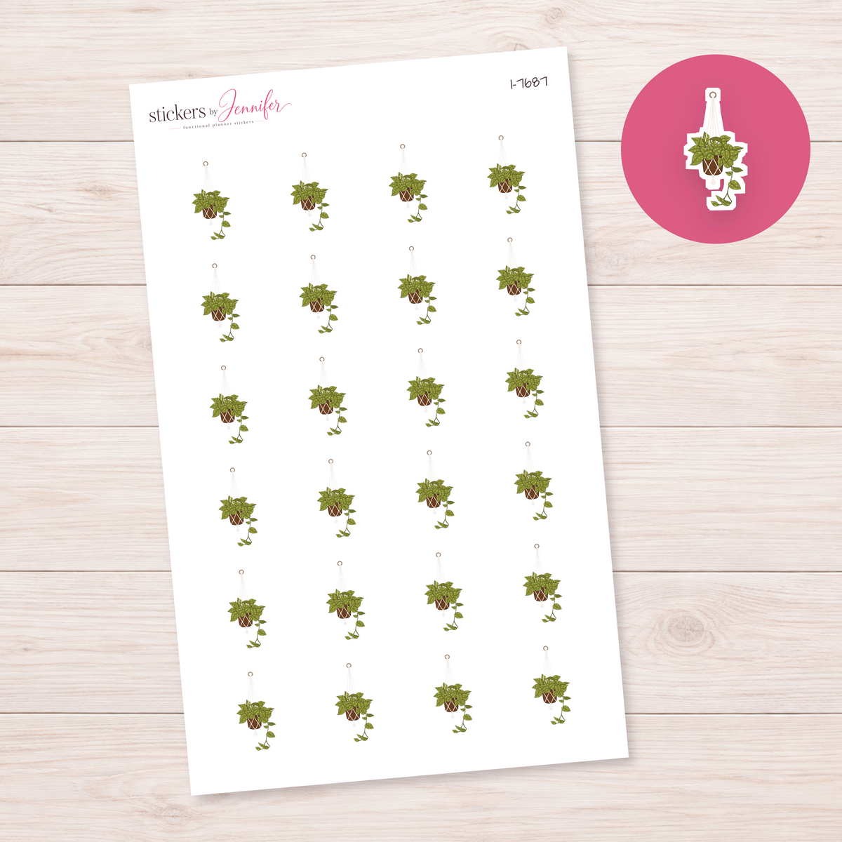 Hanging Trailing Plant Planner Stickers | I-7687