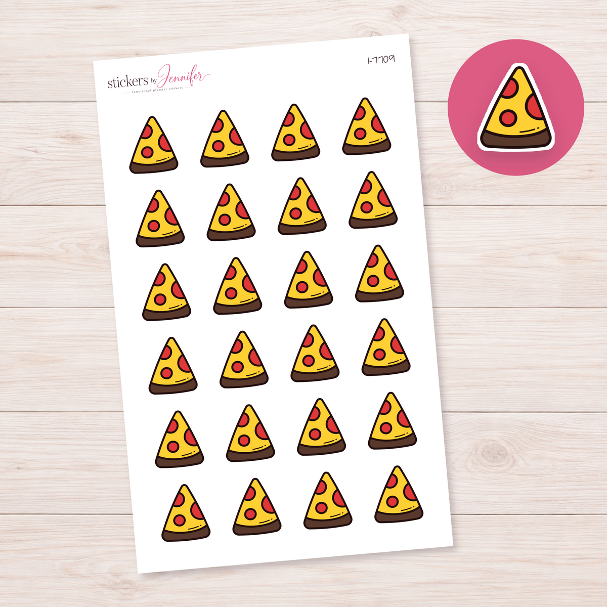 Bold Pepperoni Pizza Planner Stickers | I-7709