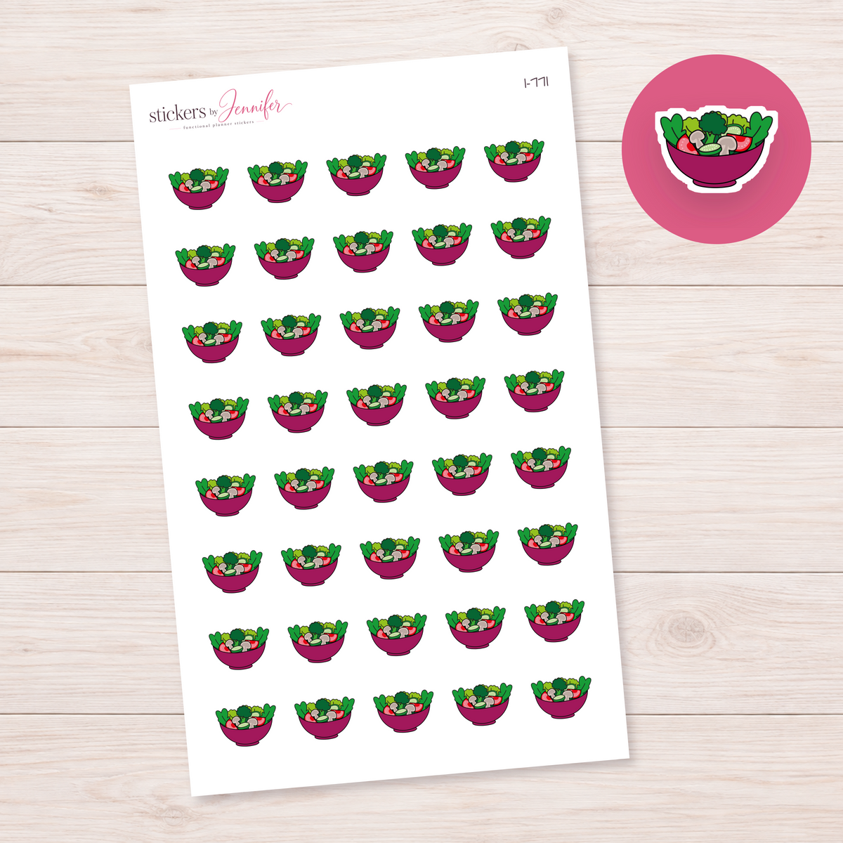 Berry Salad Bowl Planner Stickers | I-771