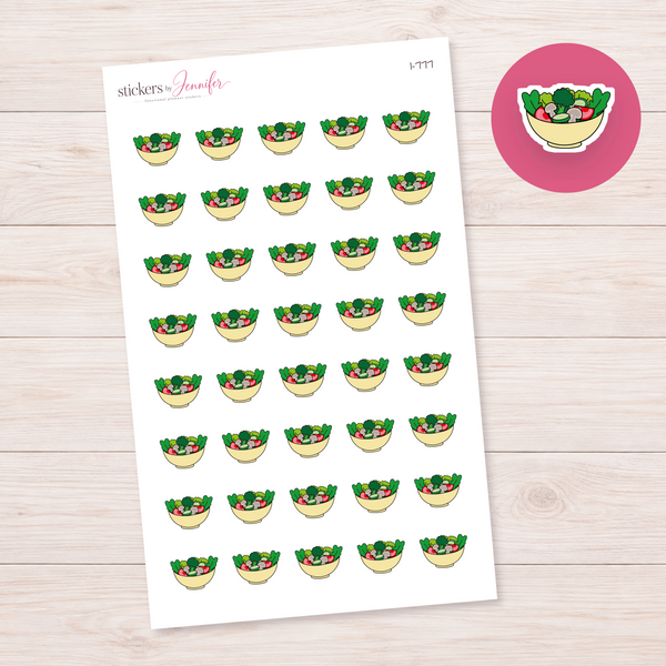 Cream Salad Bowl Planner Stickers | I-777