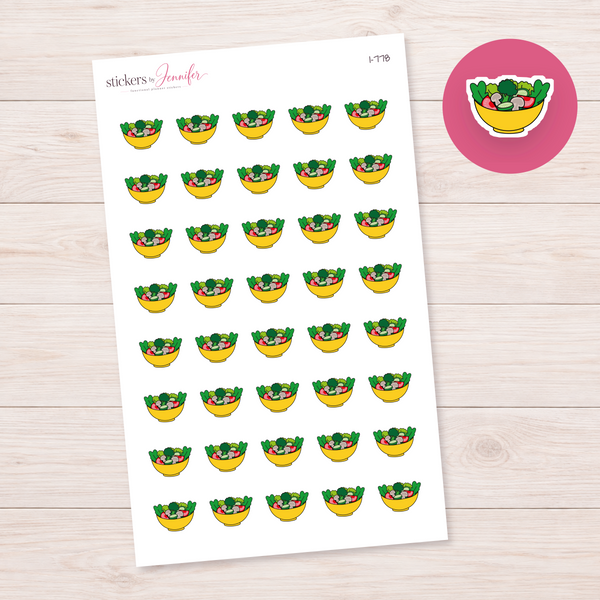 Yellow Salad Bowl Planner Stickers | I-778