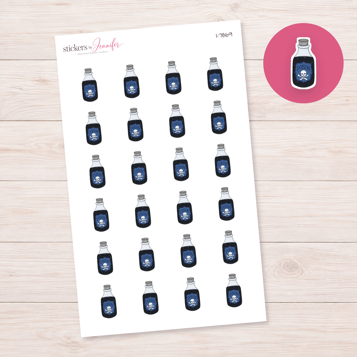 Blue Poison Bottle Planner Stickers | I-7869