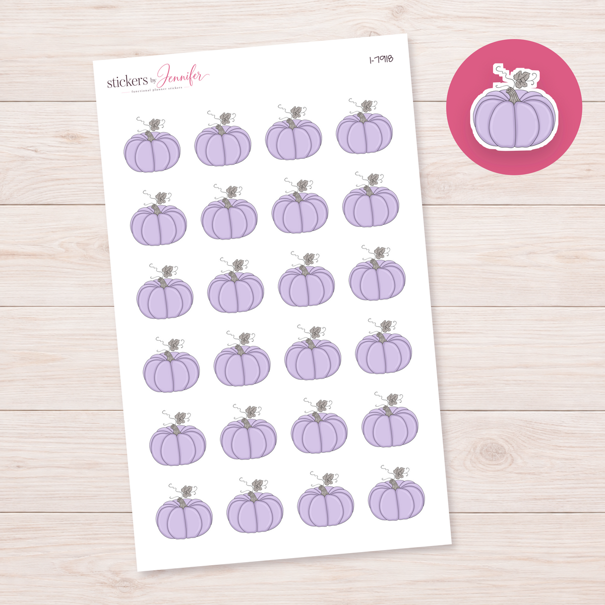Soft Lavender Pumpkin Planner Stickers | I-7918
