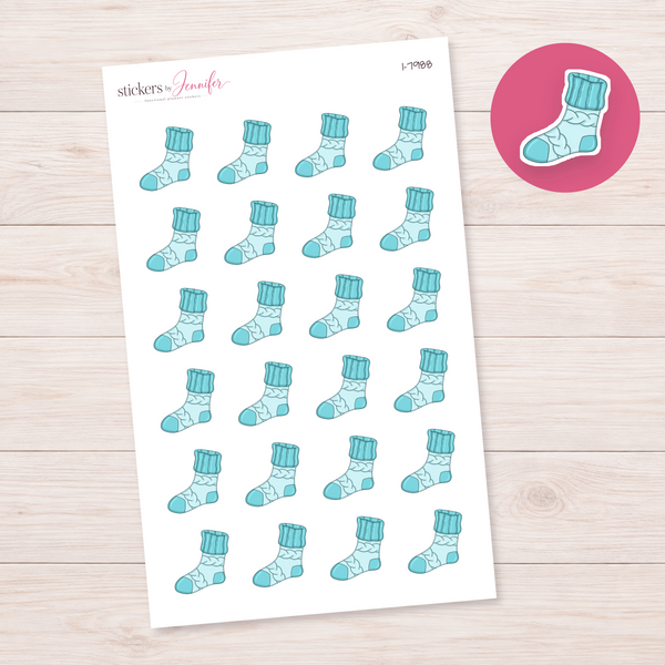 Aqua Knit Sock Planner Stickers | I-7988