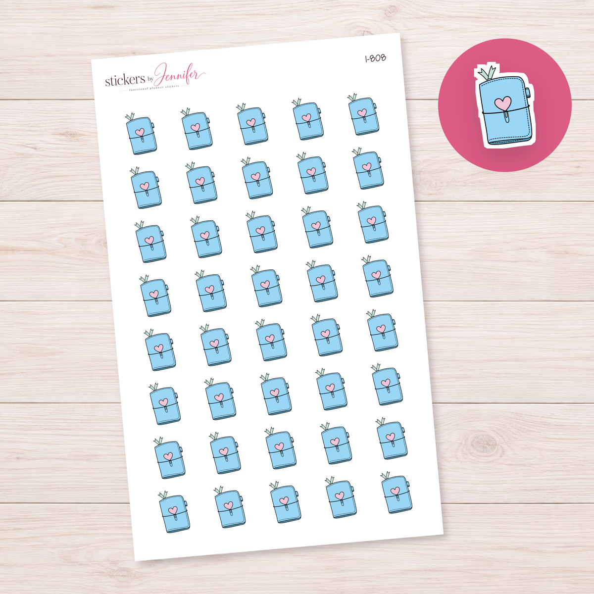 Blue Travel Journal Planner Stickers | I-808