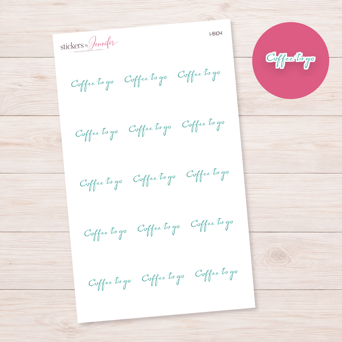 Coffee to Go Script Planner Stickers | I-8104