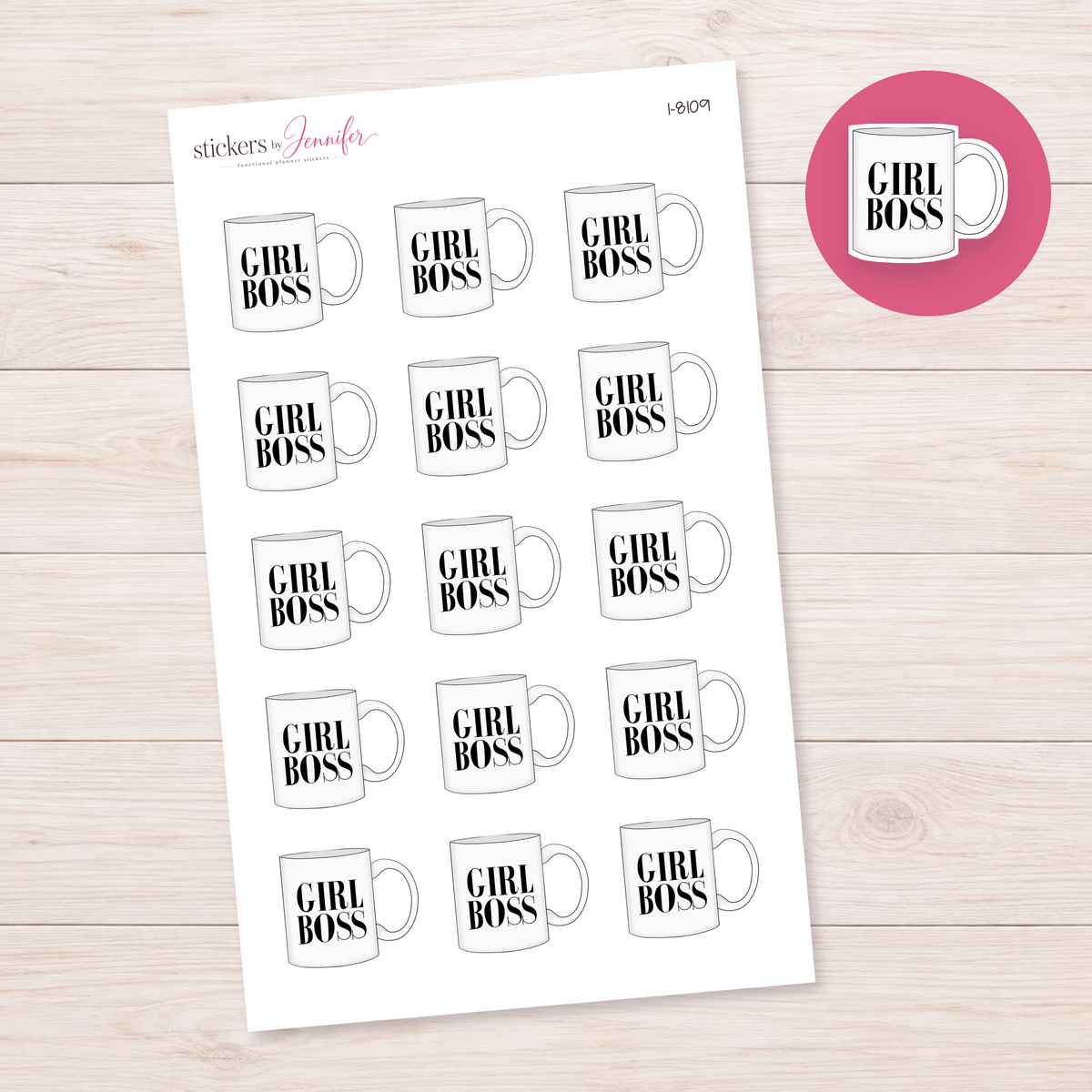 Girl Boss Mug Planner Stickers | I-8109