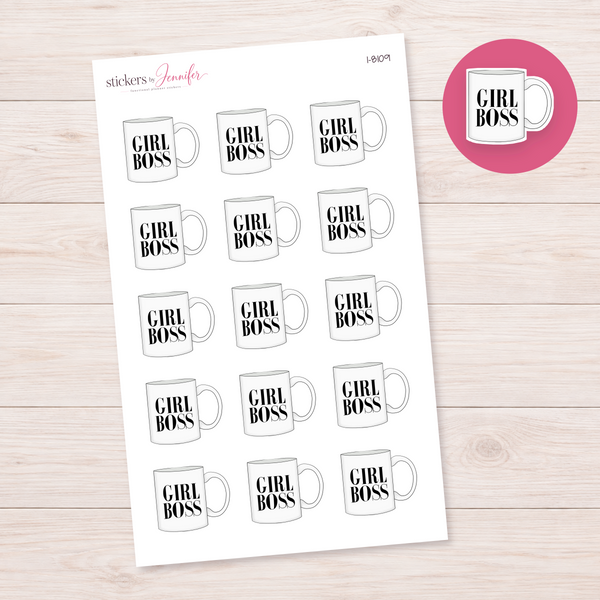 Girl Boss Mug Planner Stickers | I-8109