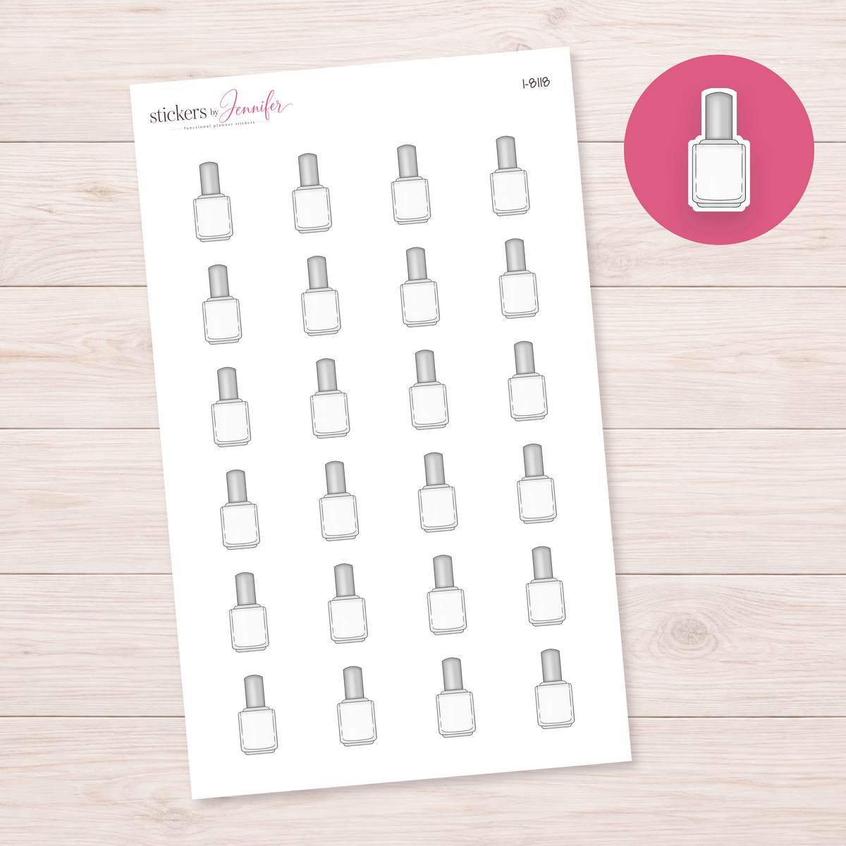 White Nail Polish Planner Stickers | I-8118