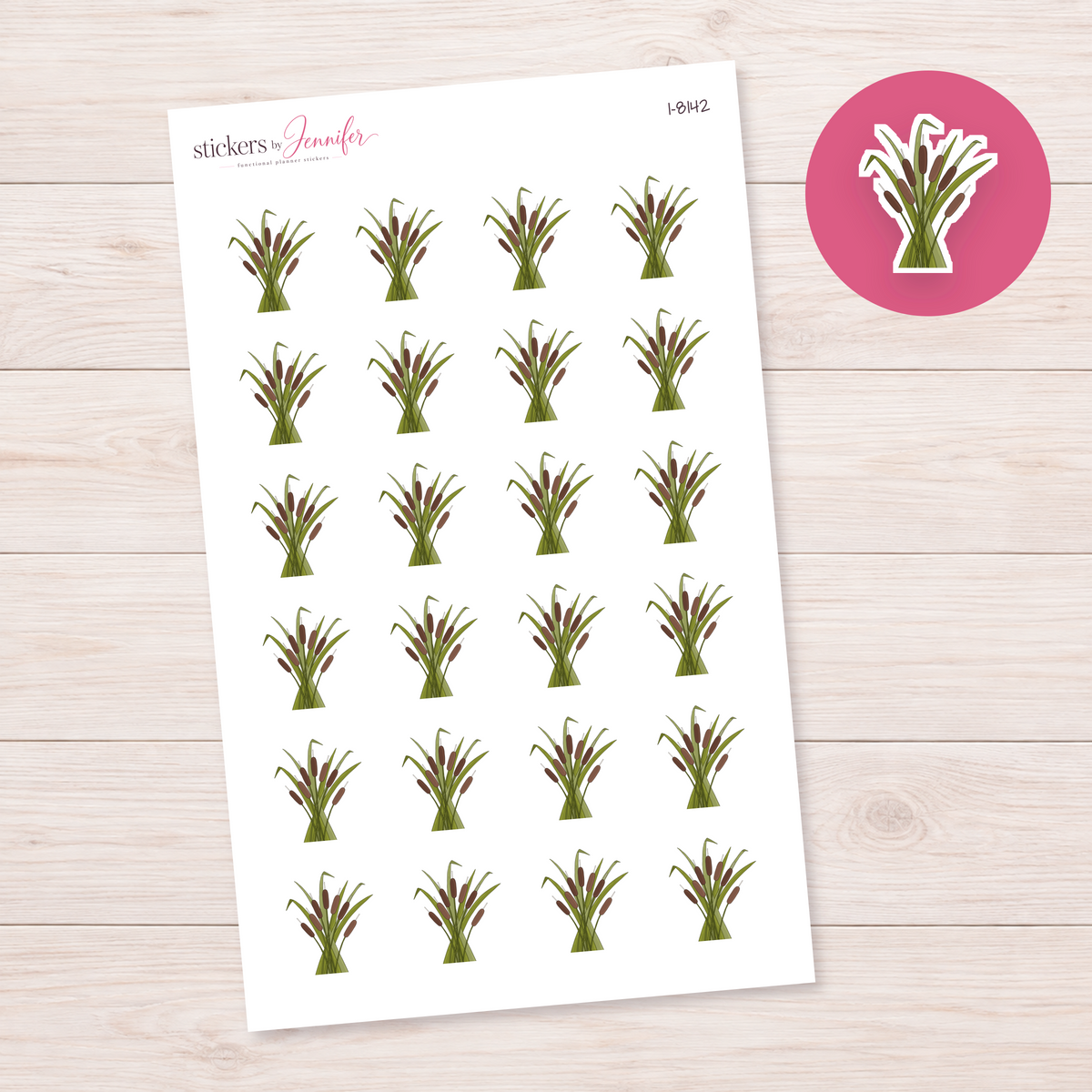 Cattail Reeds Planner Stickers | I-8142