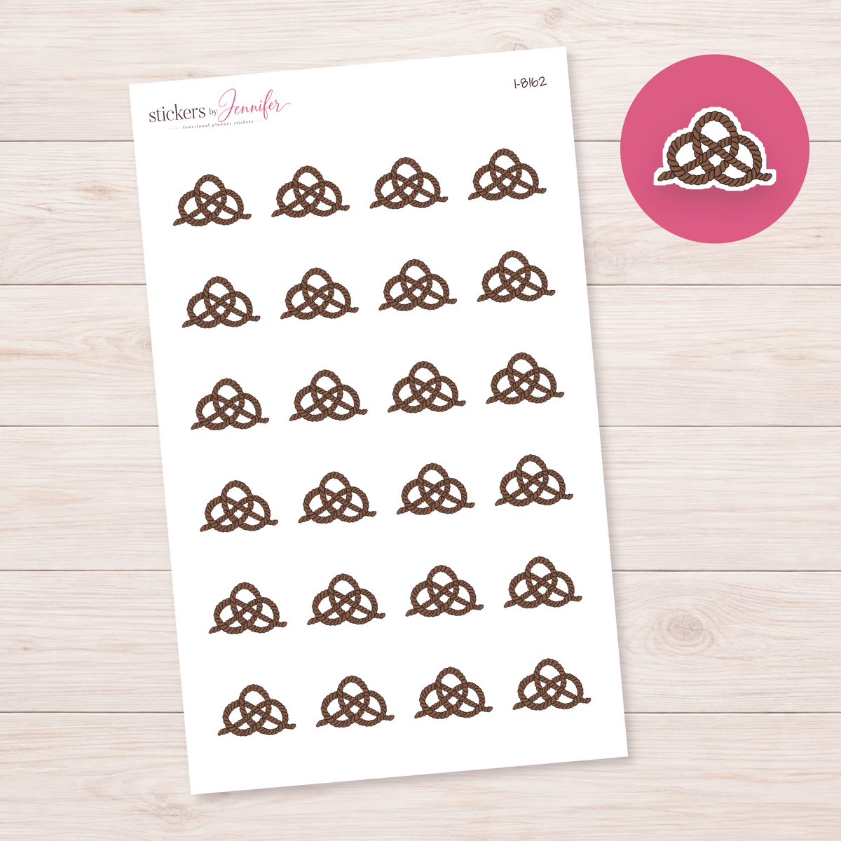 Brown Rope Knot Planner Stickers | I-8162