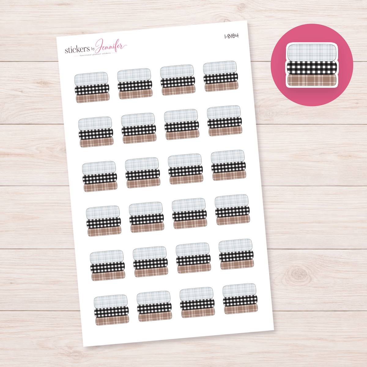 Folded Plaid Blankets Planner Stickers | I-8184