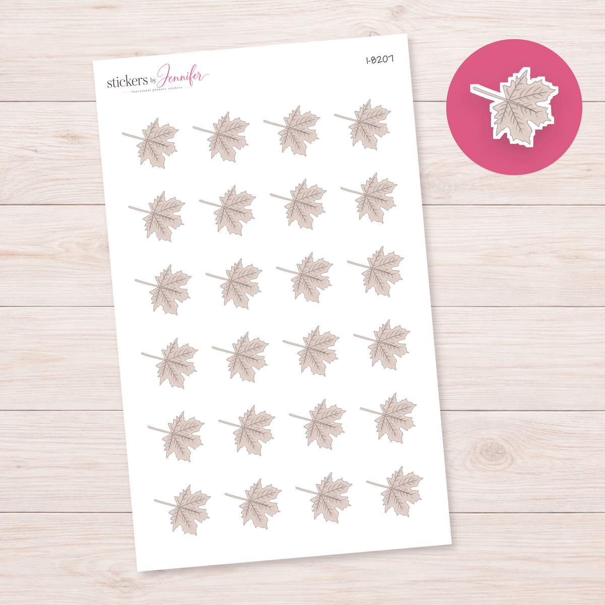 Pale Maple Leaf Accent Planner Stickers | I-8207