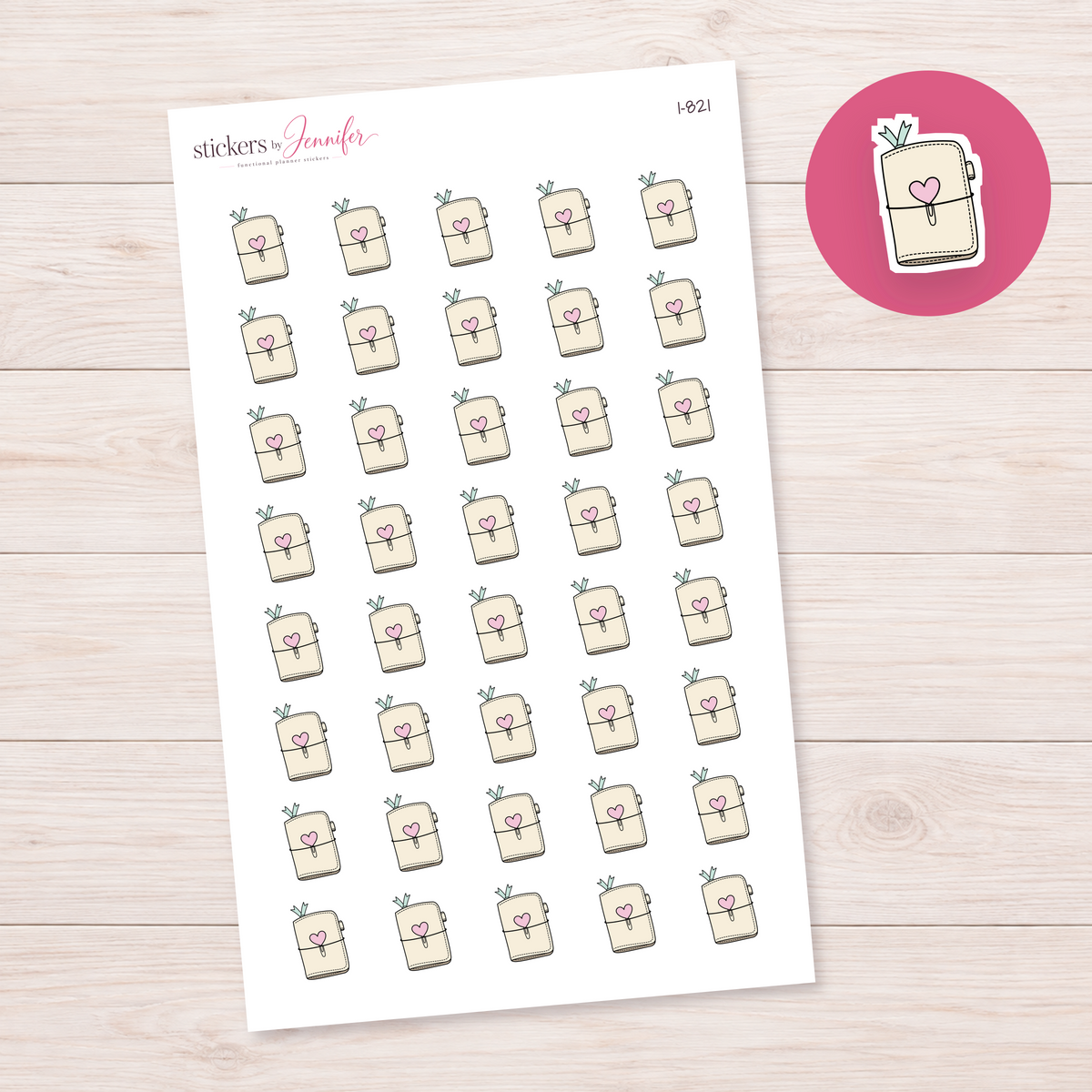 Cream Heart Planner Planner Stickers | I-821