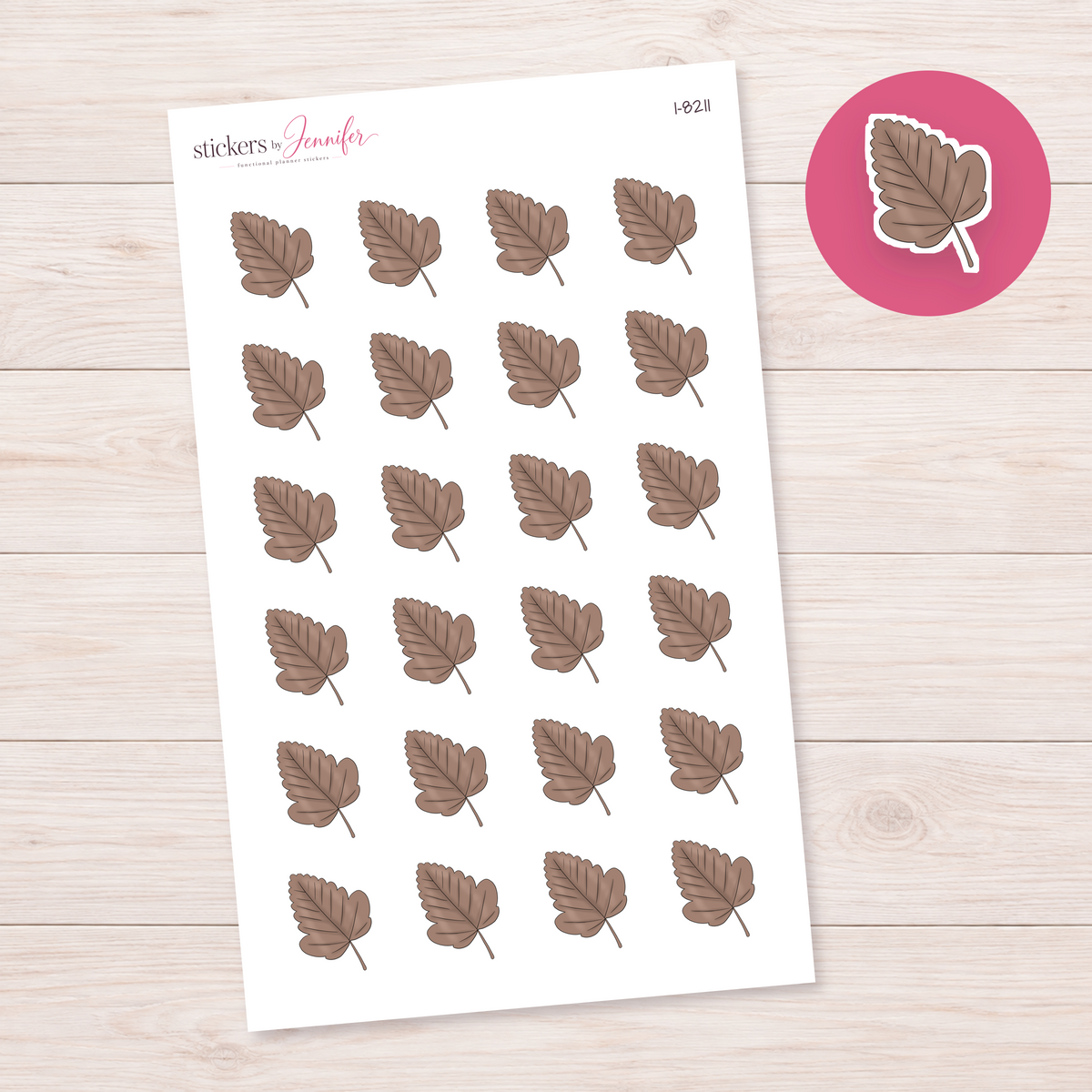 Brown Oak Leaf Planner Stickers | I-8211